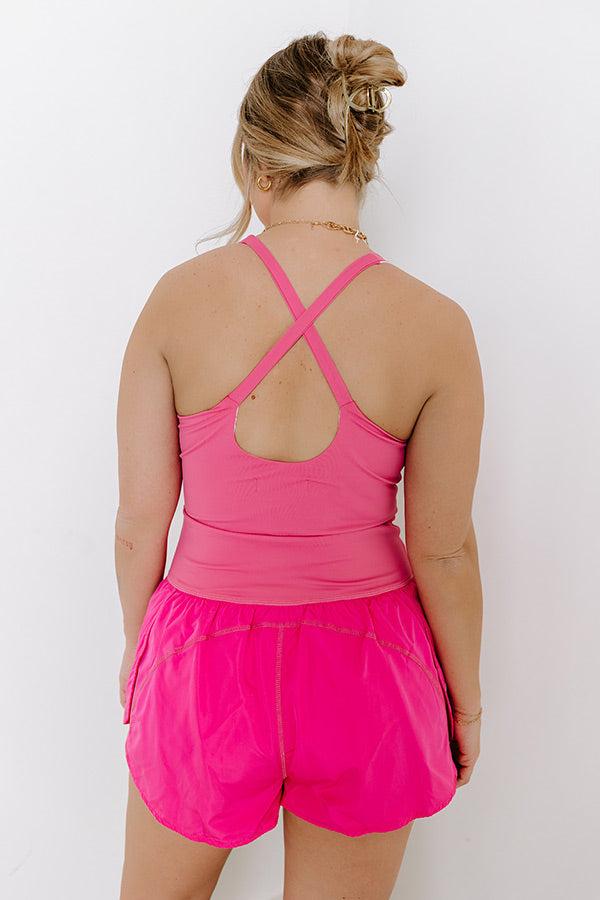 Pilates Please Romper in Pink Product Image