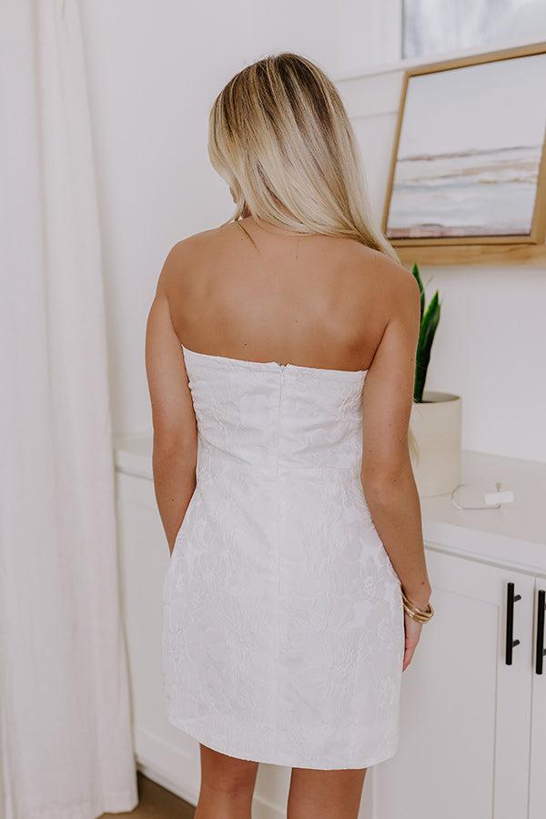 Graceful Appearance Jacquard Mini Dress in White Product Image