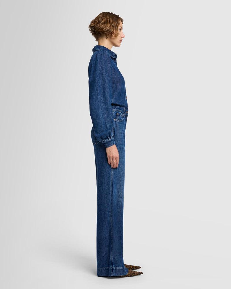 Denim Lustre Tailored Jumpsuit Product Image