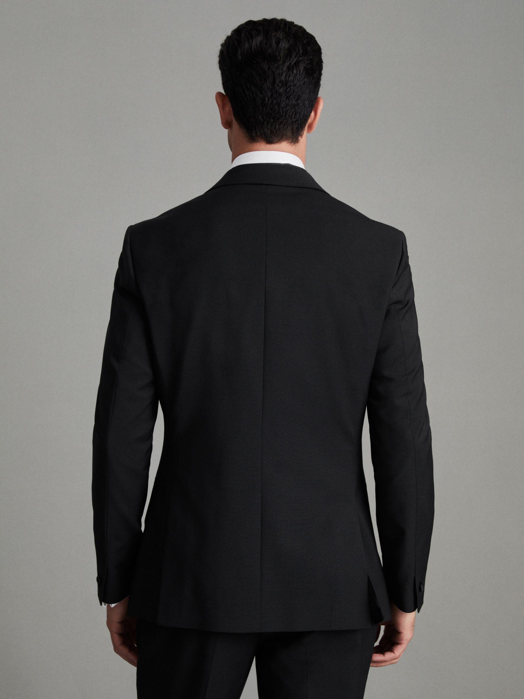 Single Breasted Tuxedo Slim Fit Jacket in Black Product Image