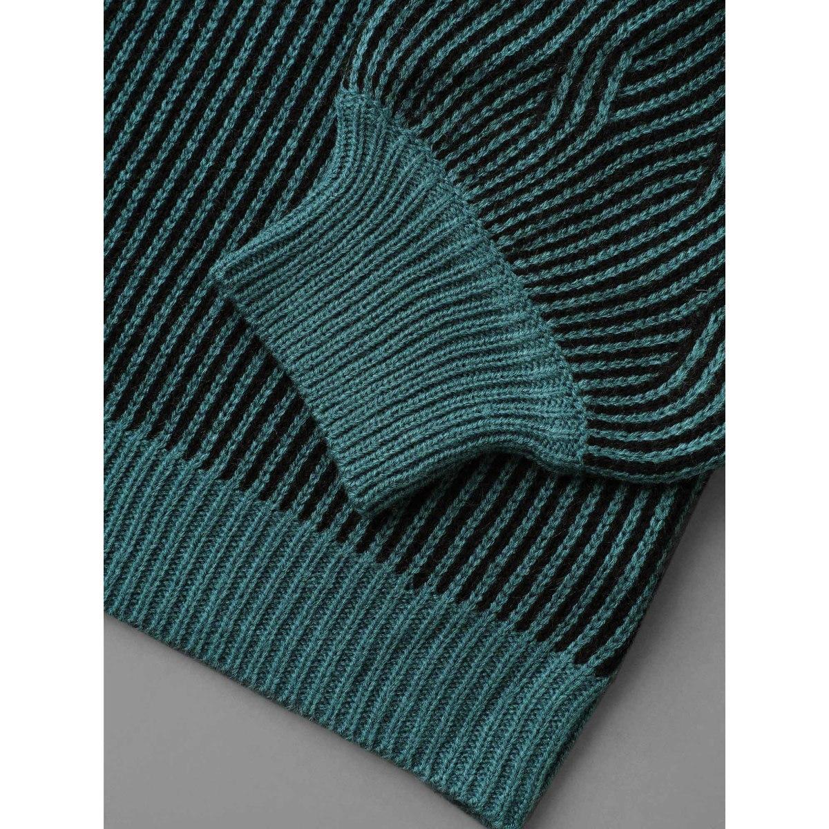 Plus Size Cable Knit V-Neck Raglan Sleeve Pullover Cyan Women Casual Loose Long Sleeve V-neck Everyday Pullovers BloomChic 26/4X Product Image