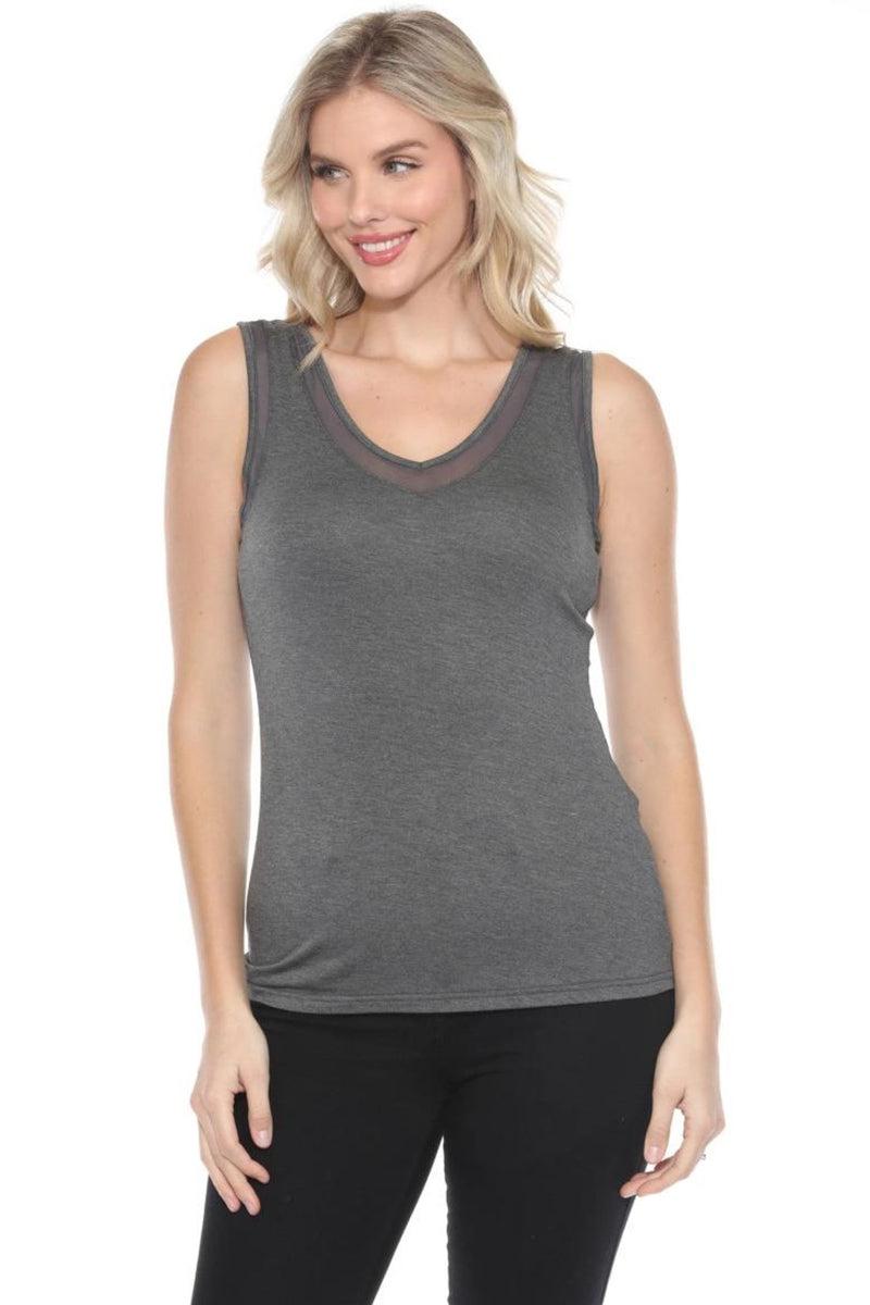 Grey Mesh Trim Tank Product Image