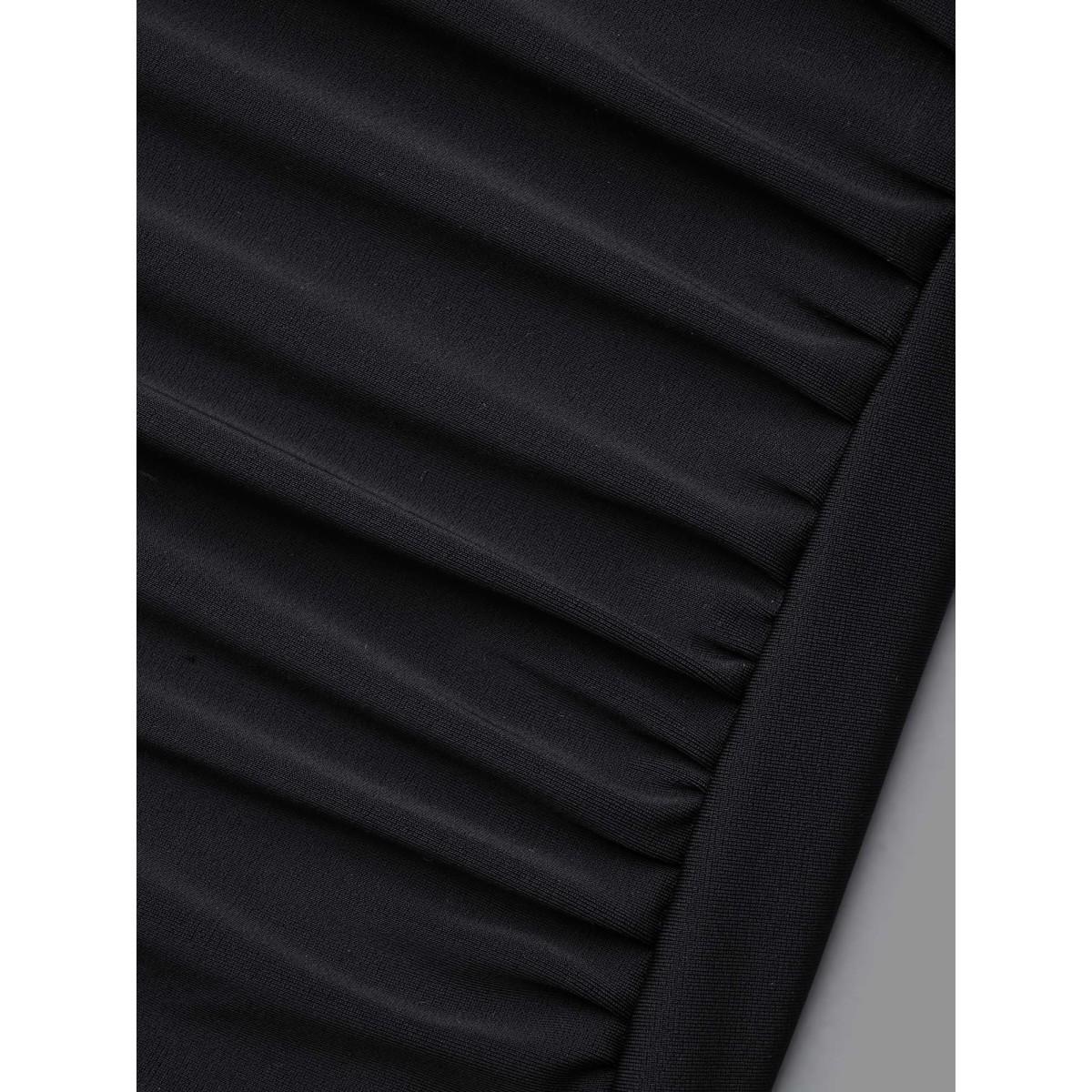 Plus Size Color Block Waist-Tie One-Piece Swimsuit Women's Swimwear ArmyGreen Beach Gathered Curve Bathing Suits High stretch One Pieces BloomChic 30/6X Product Image