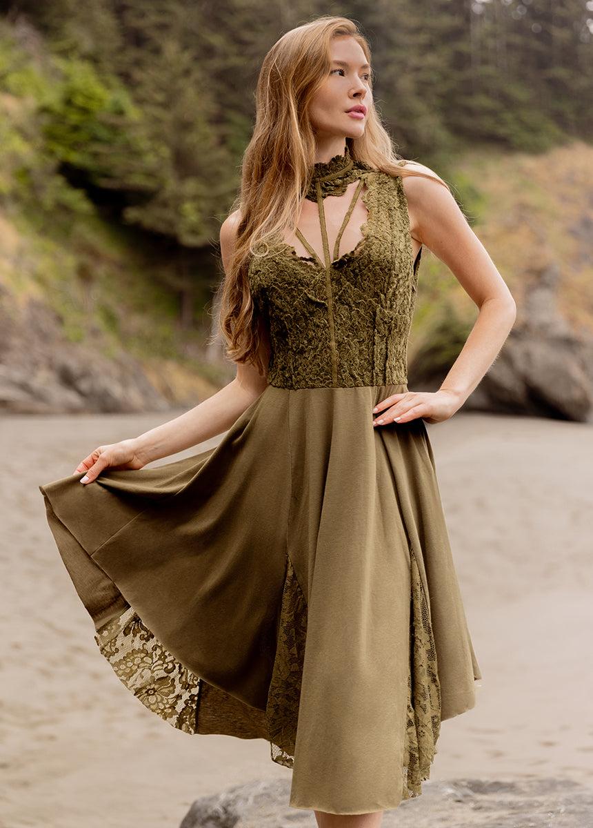 Layana Dress in Olive Female Product Image