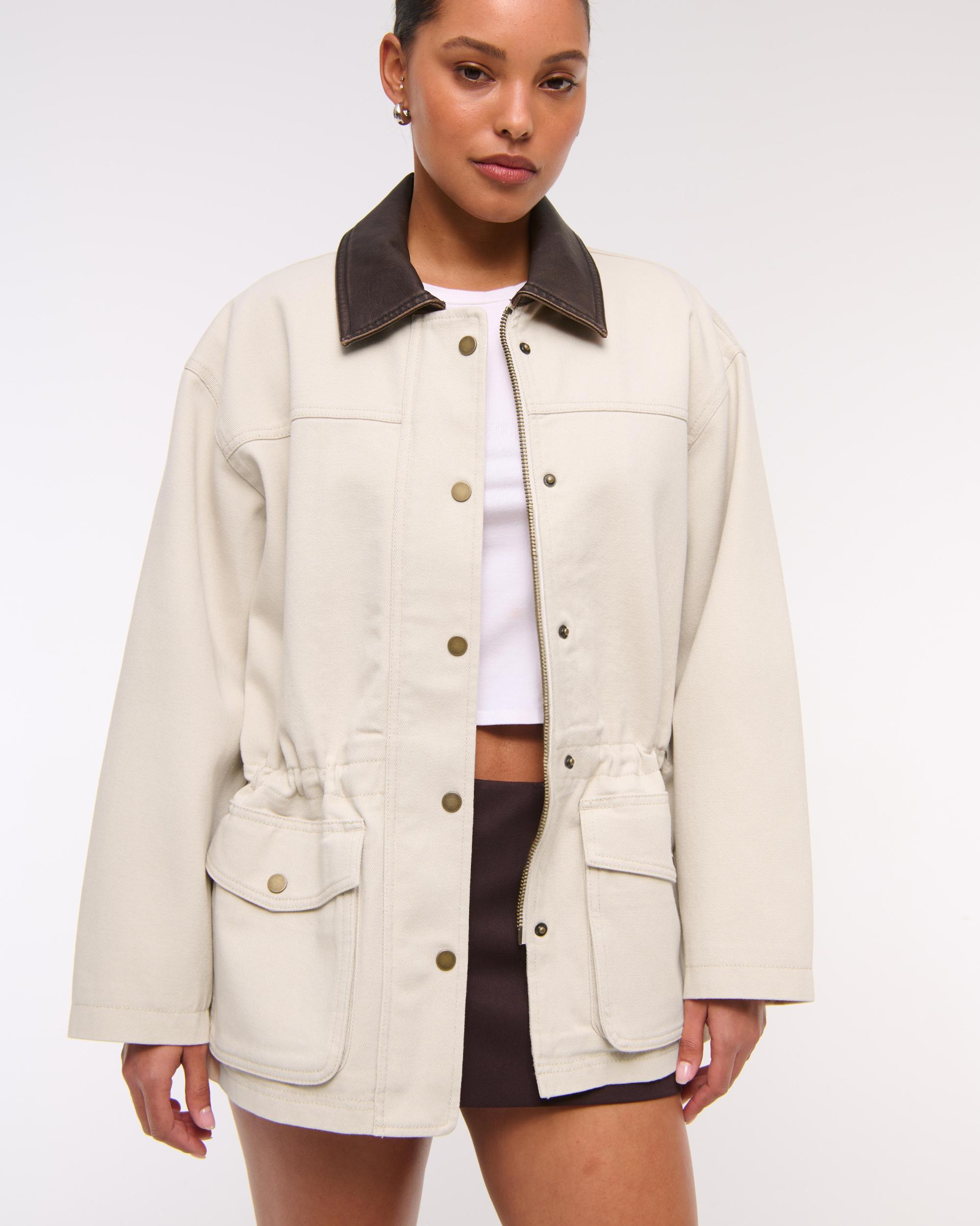 Cinched Waist Workwear Jacket Product Image
