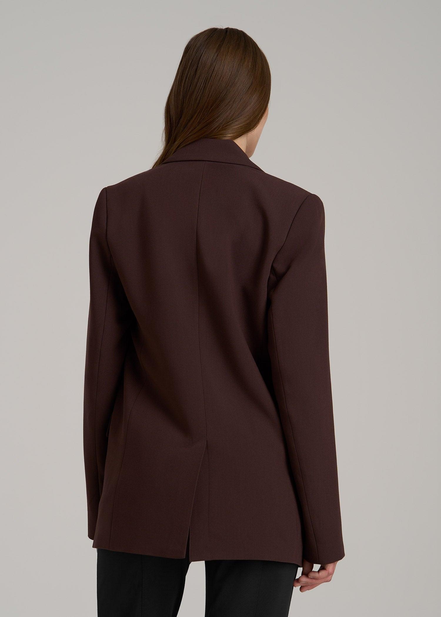 Boyfriend Fit Single-Button Blazer for Tall Women in Chestnut Female Product Image