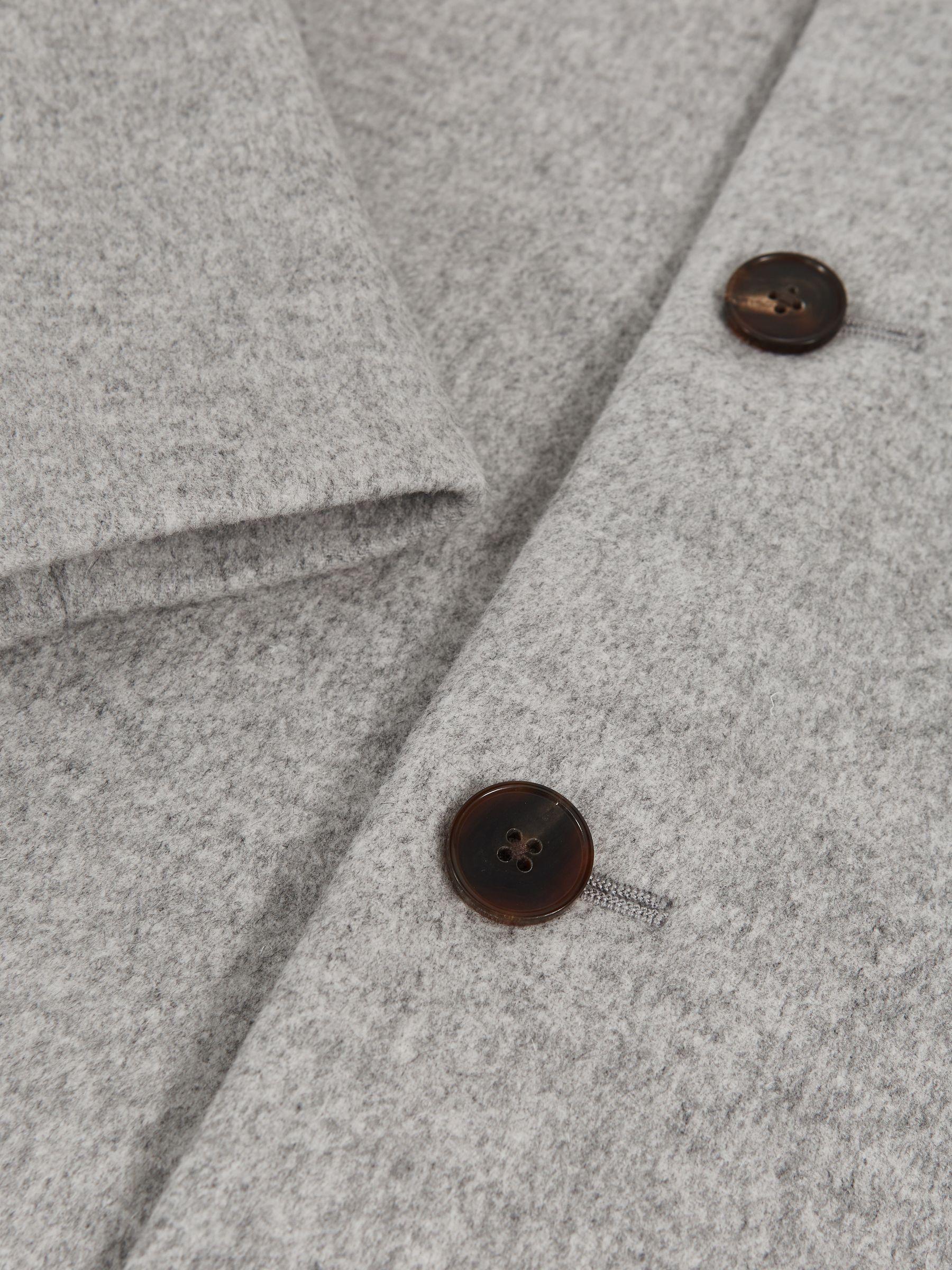 Wool-Blend Single-Breasted Overcoat in Soft Grey Product Image