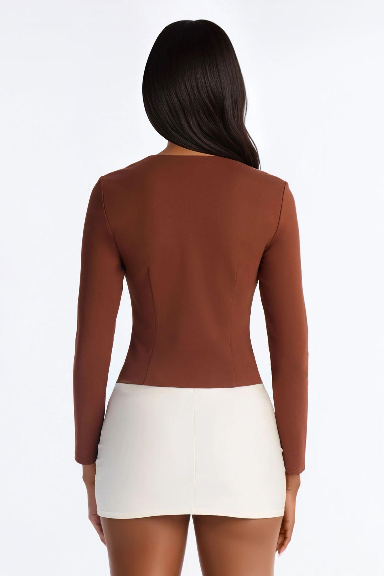 Magnolia Long Sleeve Zip Up Top - Coco Female Product Image