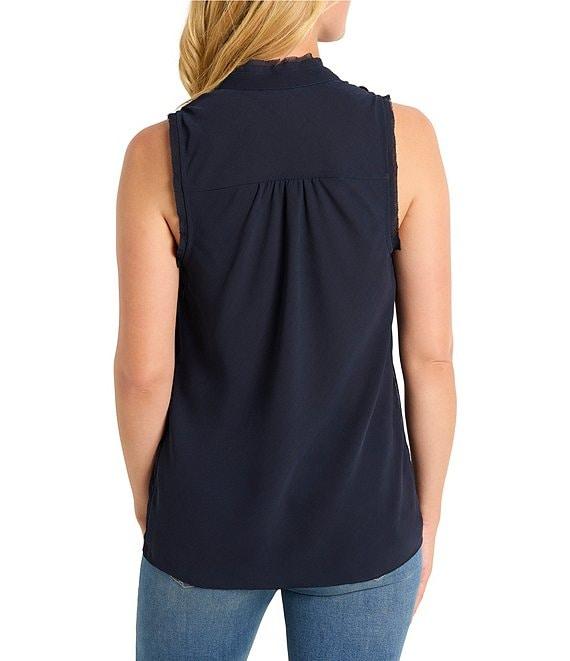 NIC + ZOE Falling Chiffon Woven Ruffle Collar Sleeveless Tank Product Image