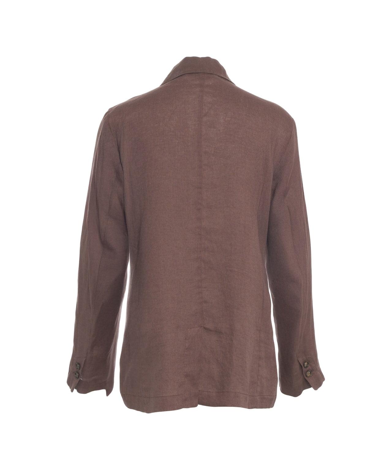 Linen single-breasted blazer Product Image