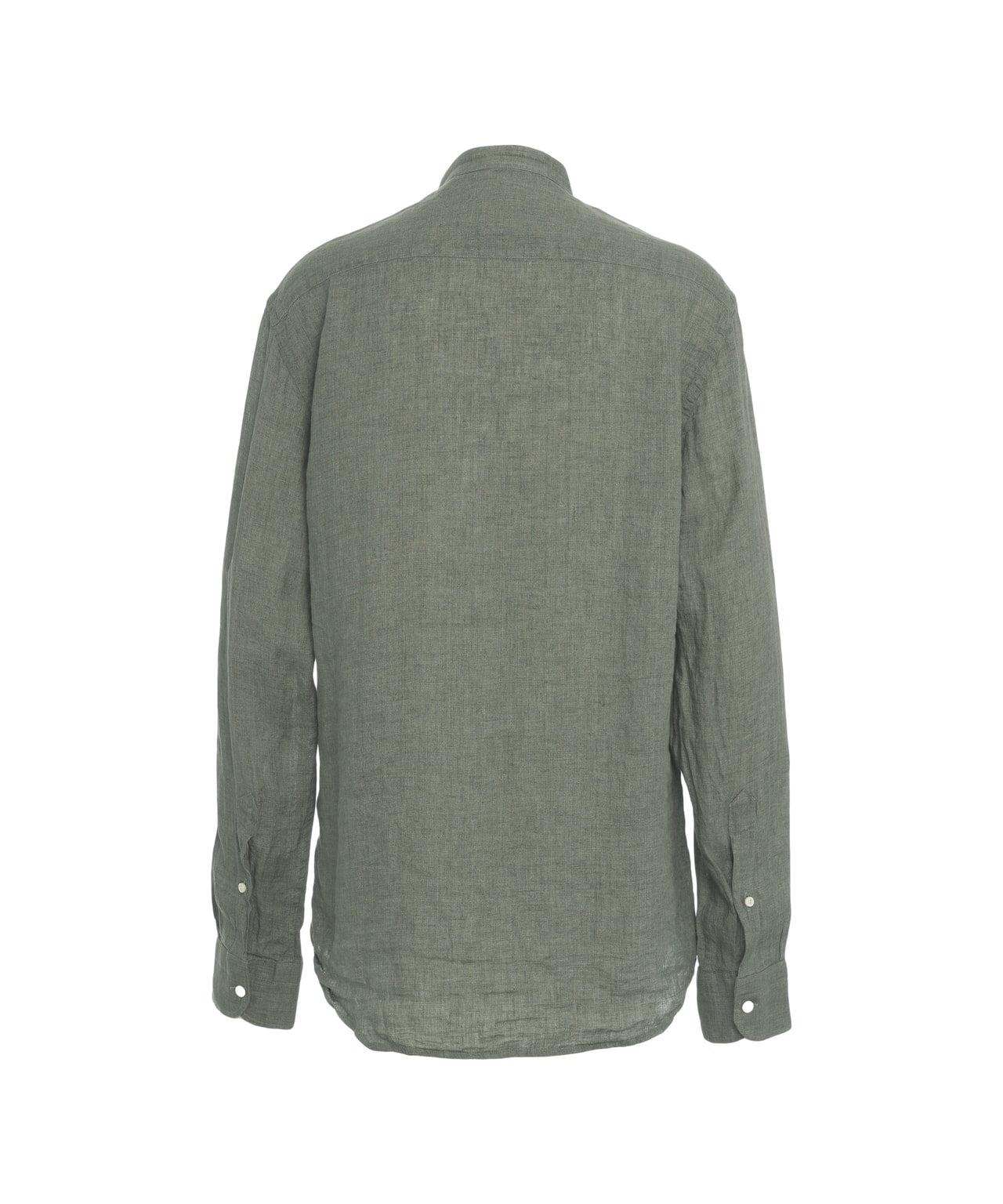 Linen shirt with mandarin collar Product Image