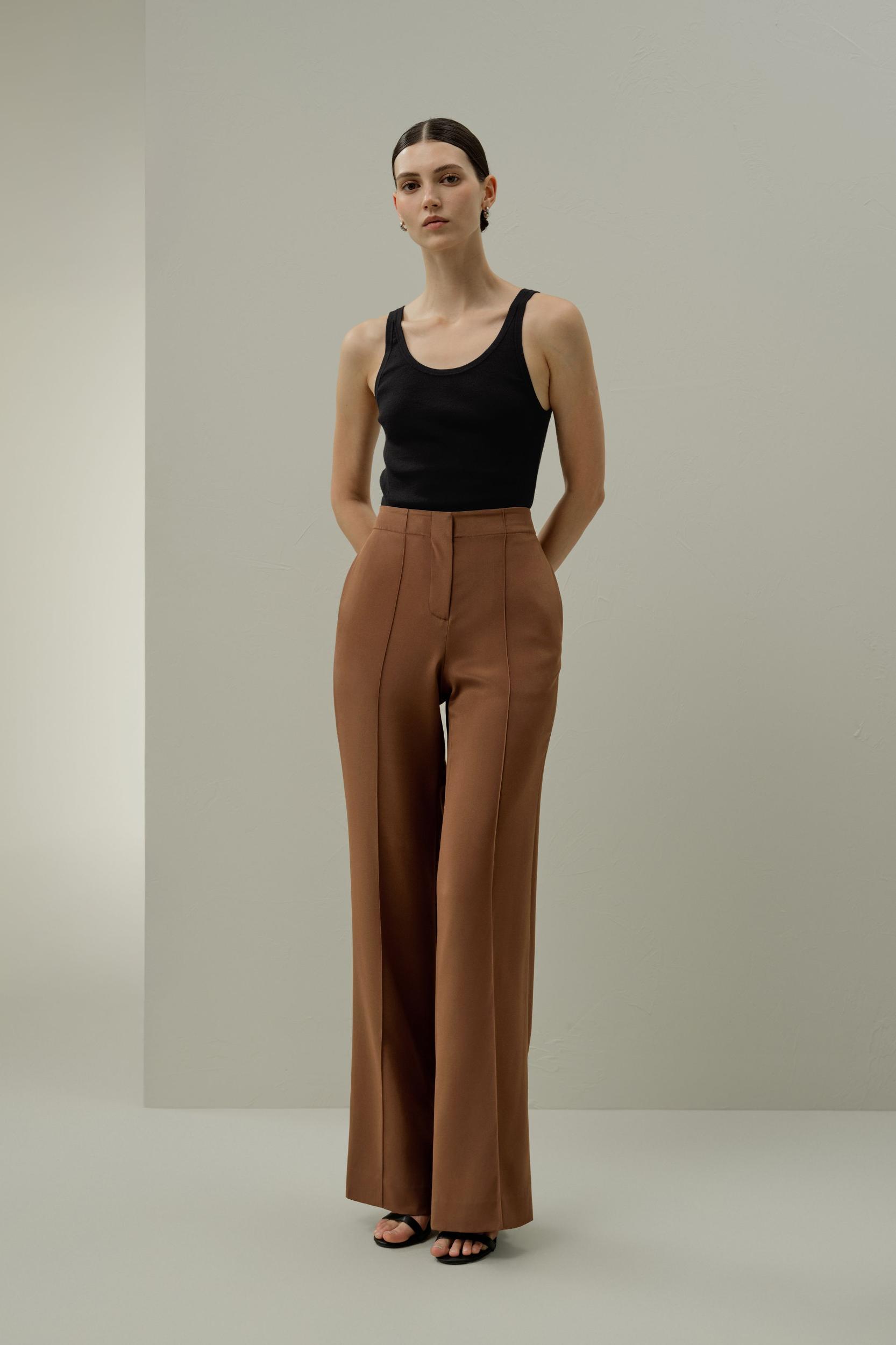 LILYSILK Silk Wide Leg Trousers - Women - Midnight Blue Heavy Silk - Breathable Minimalist Trouser 12 Product Image