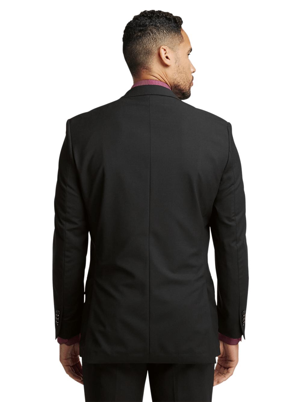 Wool Stretch Bengaline Peak Lapel Suit Jacket - Black Product Image