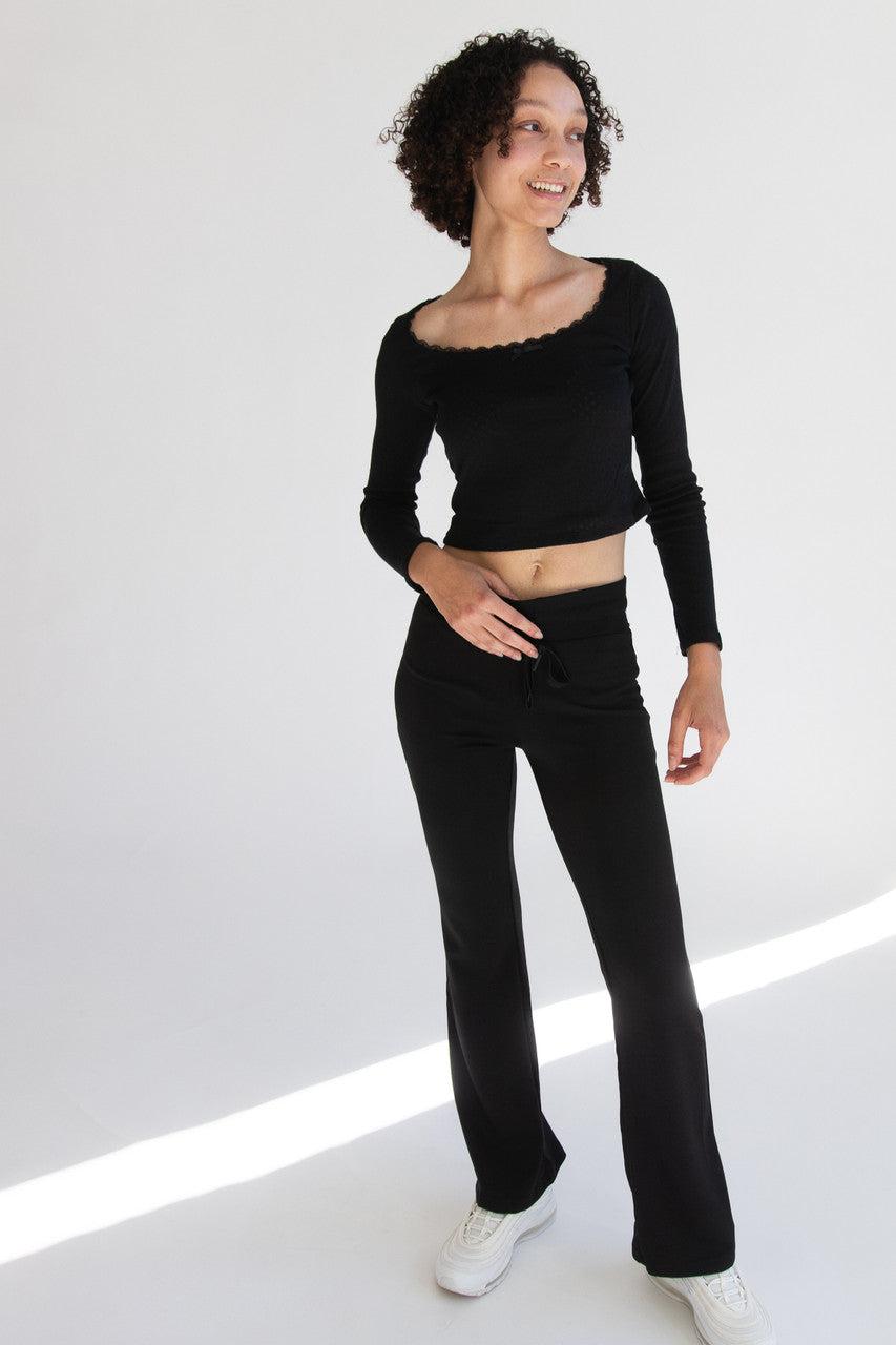 Drawstring Flare Lounge Pants Product Image
