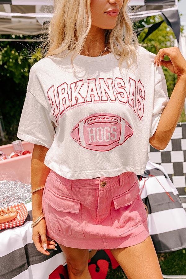 Arkansas Football Graphic Crop Tee Product Image