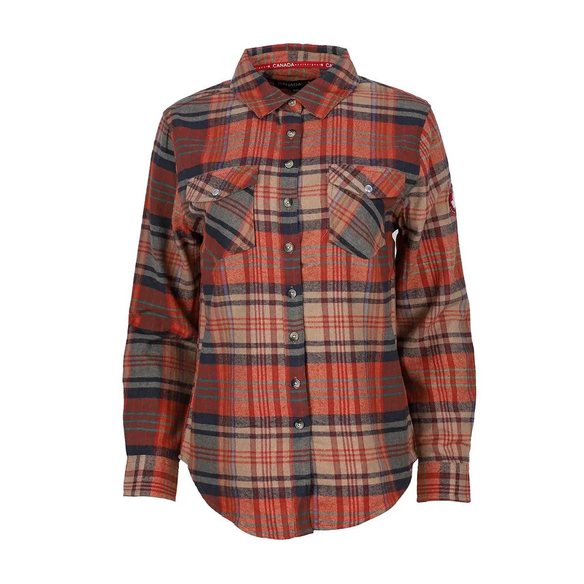 Canada Weather Gear Women's Vintage Plaid Double Pocket Shirt Female Product Image