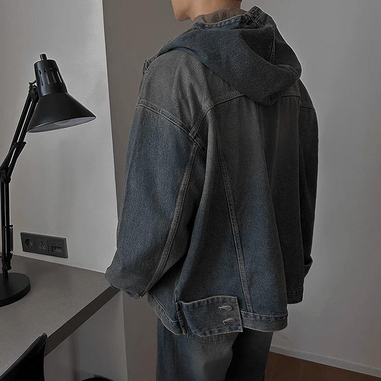 RT No. 11032 INDIGO BLUE DENIM HOODED JK & STRAIGHT PANTS Product Image