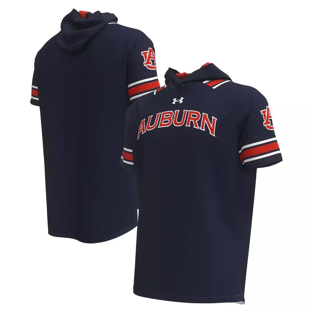 Men's Under Armour Navy Auburn Tigers Shooter Raglan Hoodie T-Shirt, Size: Medium, Blue Product Image