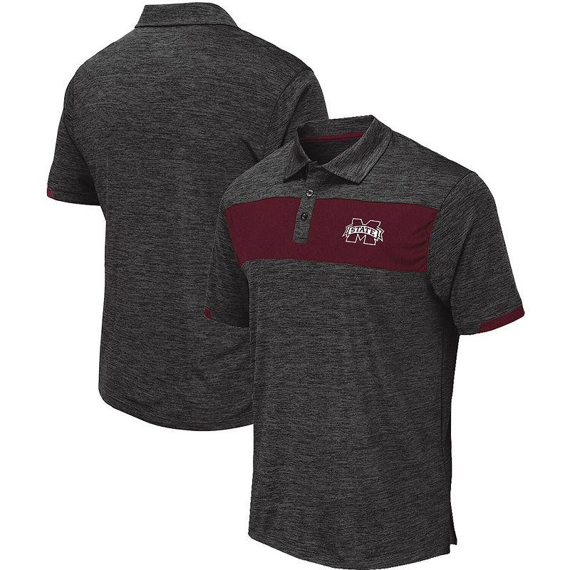 Mens Colosseum Black Mississippi State Bulldogs Nelson Polo Product Image