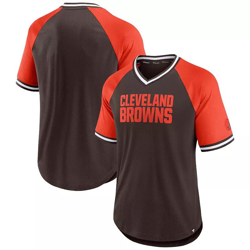 Mens Fanatics Branded /Orange Cleveland s Second Wind Raglan V-Neck T-Shirt Product Image