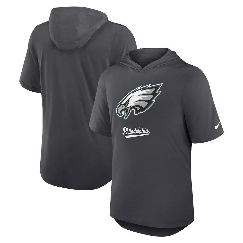 Men's Nike Anthracite Philadelphia Eagles Tri-Blend Performance Hoodie T-Shirt,  Product Image