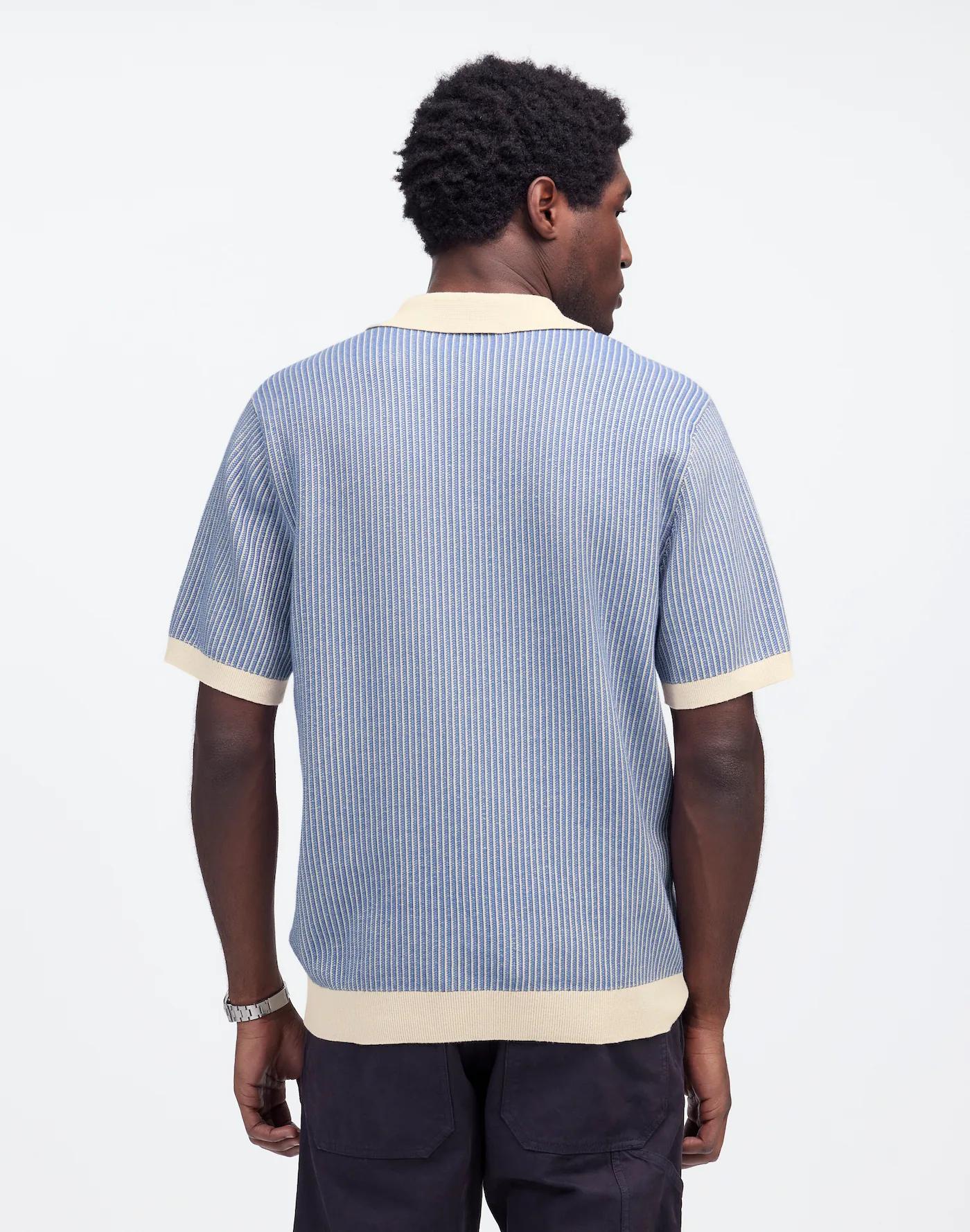 Tuck Stitch Johnny-Collar Sweater Polo Product Image