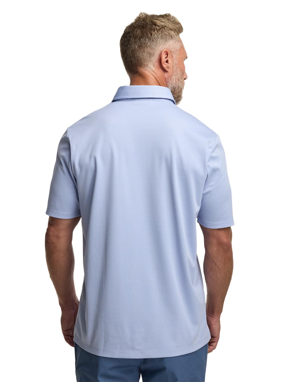 Cotton Blend Three Button Polo - Blue Product Image
