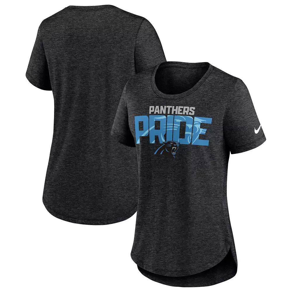 Women's Nike Heather Black Carolina Panthers Local Fashion Tri-Blend T-Shirt,  Product Image