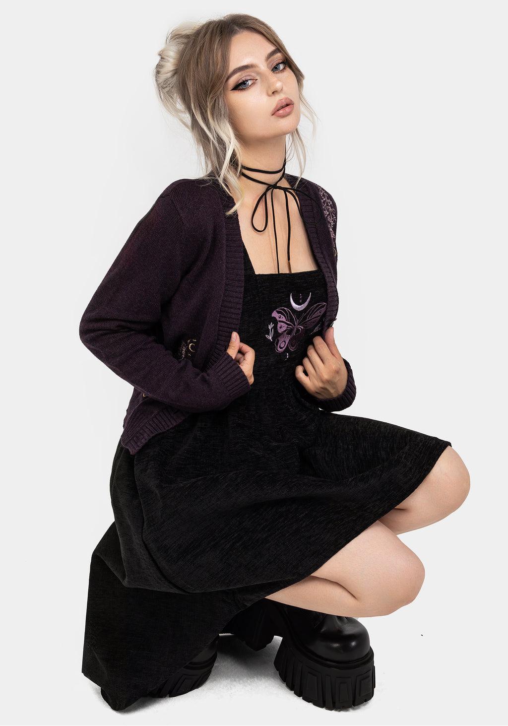 Cocoon Butterfly Embroidered Mini Dress Product Image