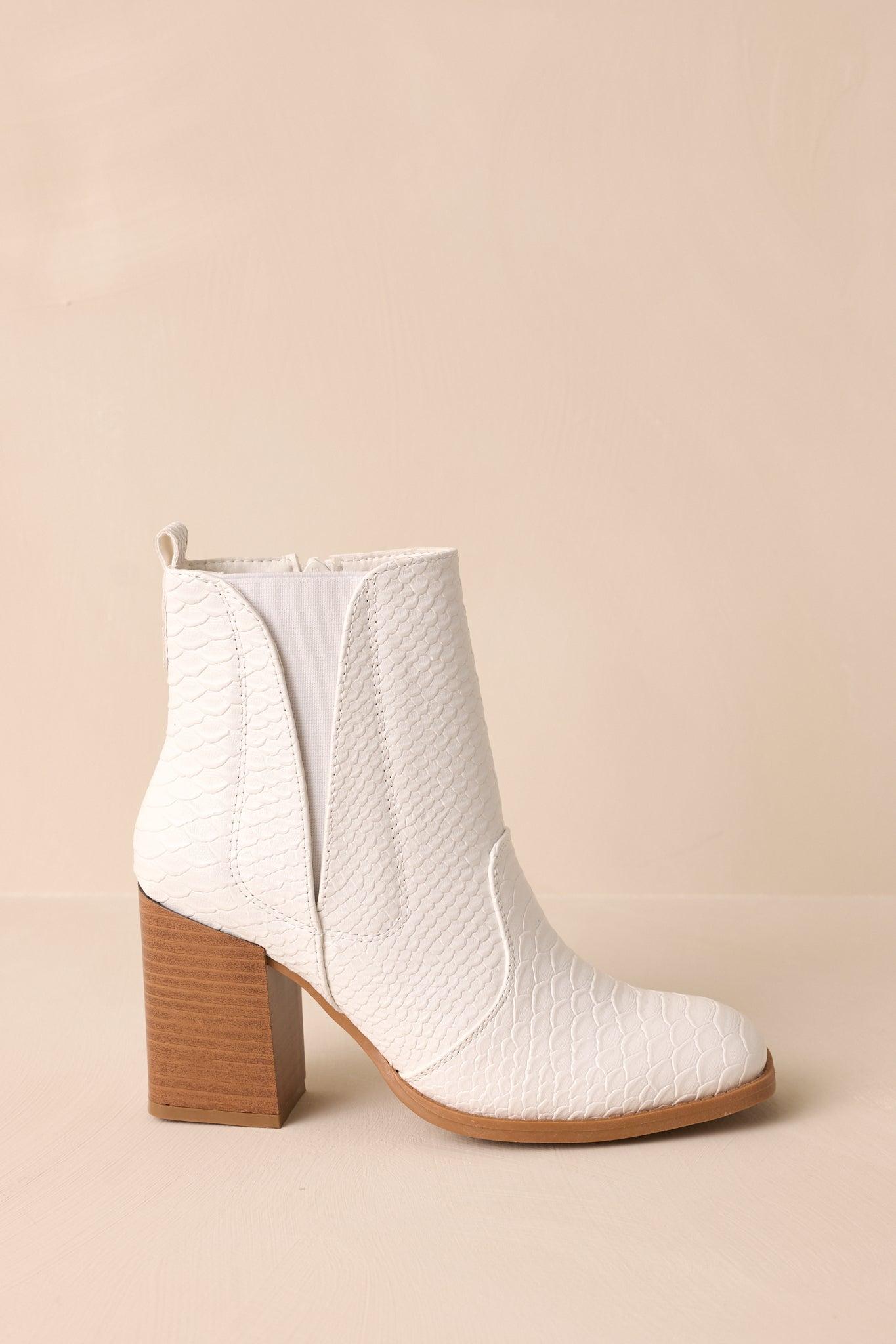 Sunshine Blues White Platform Ankle Boots Product Image
