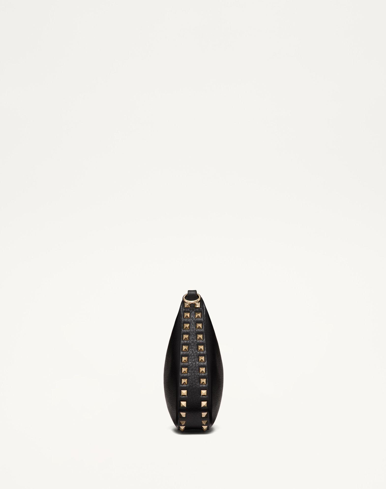 Small Rockstud Hobo Bag In Grainy Calfskin Product Image