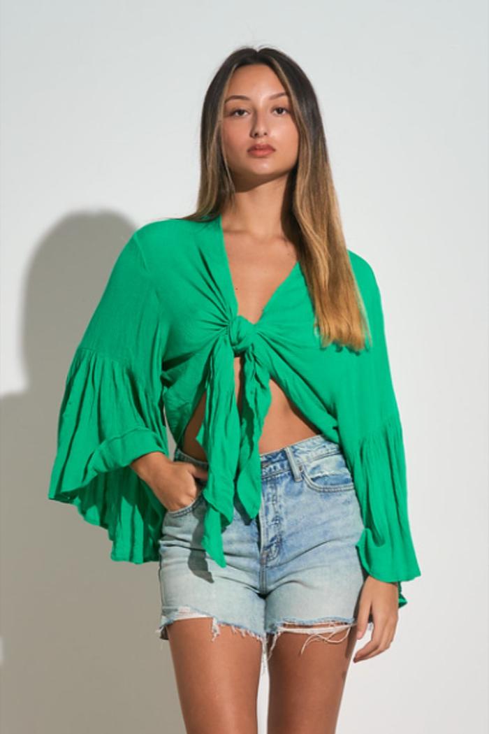 BELL SLEEVE TIE TOP Product Image
