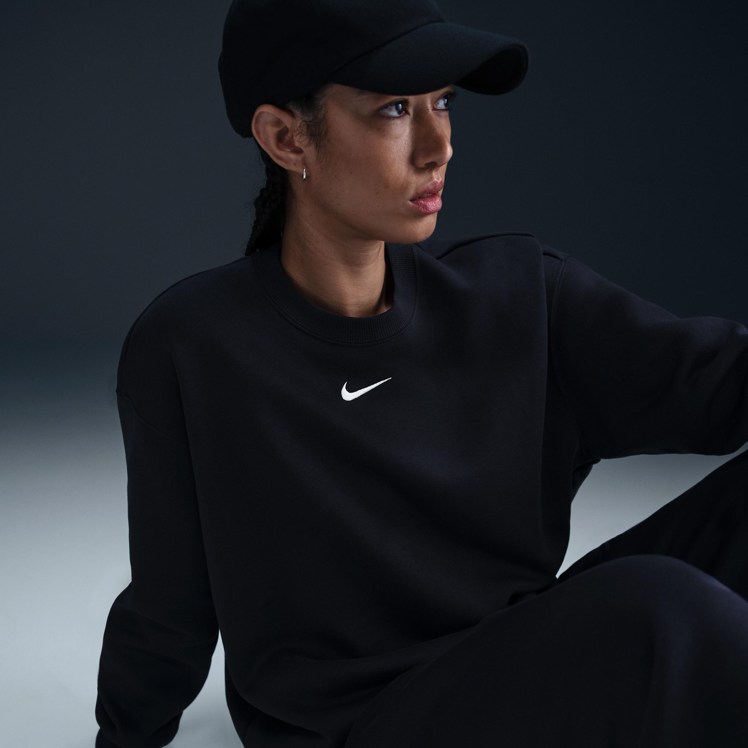 Womens Nike Sportswear Phoenix Fleece Oversized Crew-Neck Sweatshirt | FZ4270-010 Product Image