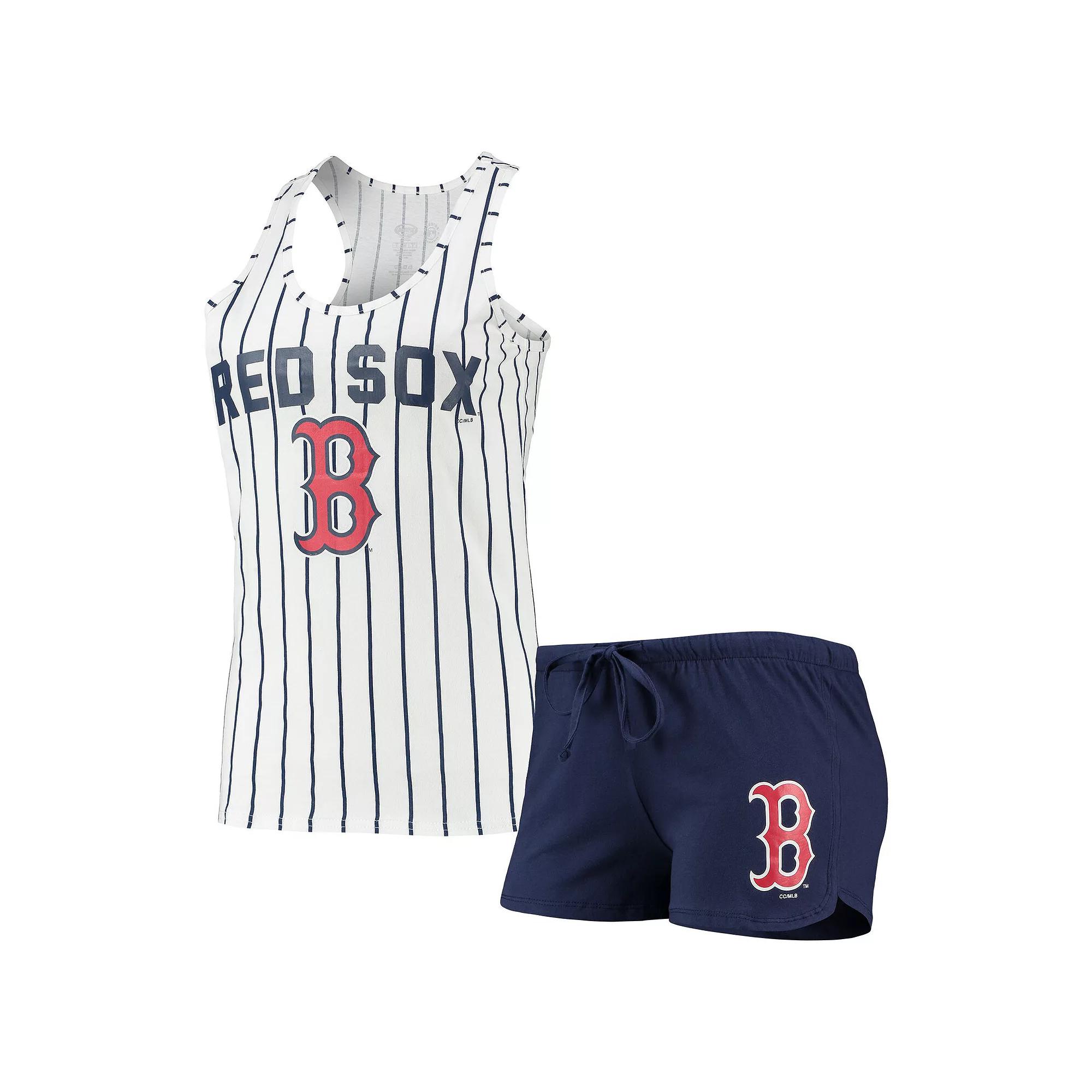 Women's Concepts Sport Navy/White Boston Red Sox Vigor Racerback Tank Top & Shorts Sleep Set, Size: Large, Blue Product Image