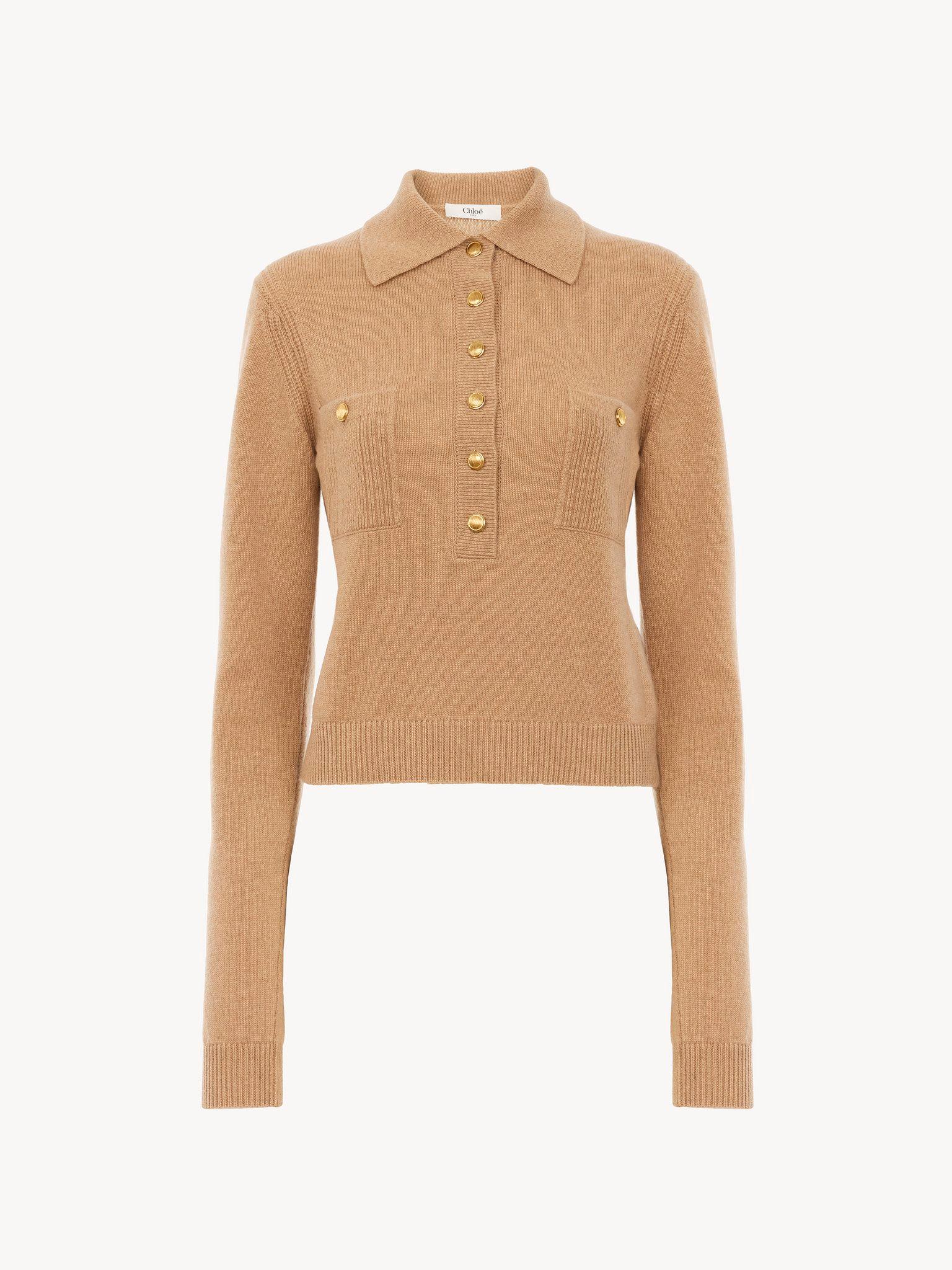 Polo sweater in wool & cashmere Product Image