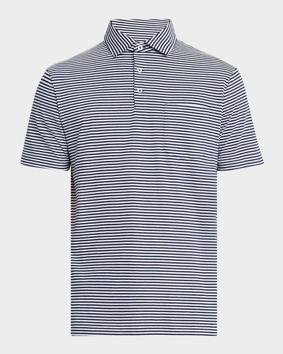 Mens Standard-Fit Striped Lisle Polo Shirt Product Image