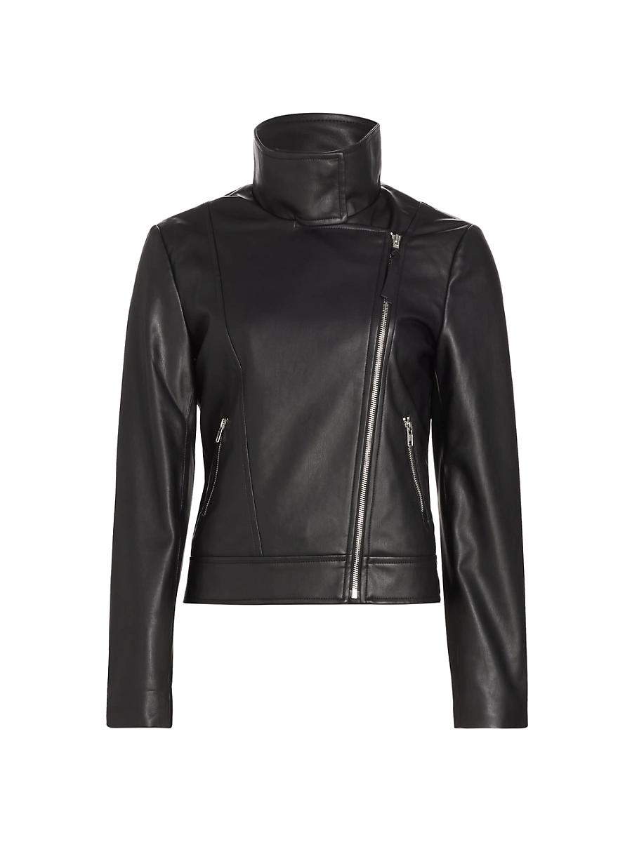 Womens Faux Leather Moto Jacket Product Image