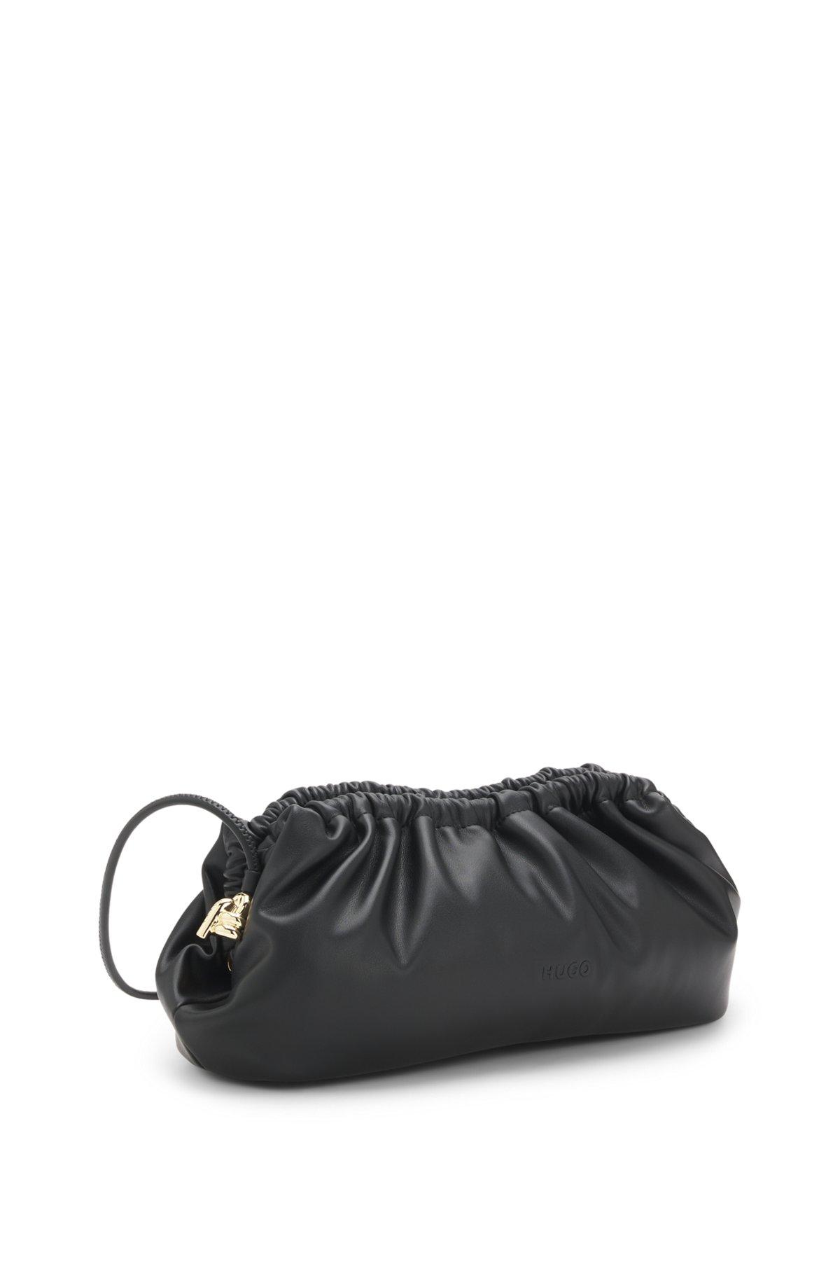 Ruched clutch bag with debossed logo Product Image