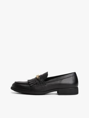Chain-Link Fringe Accent Leather Loafer Product Image