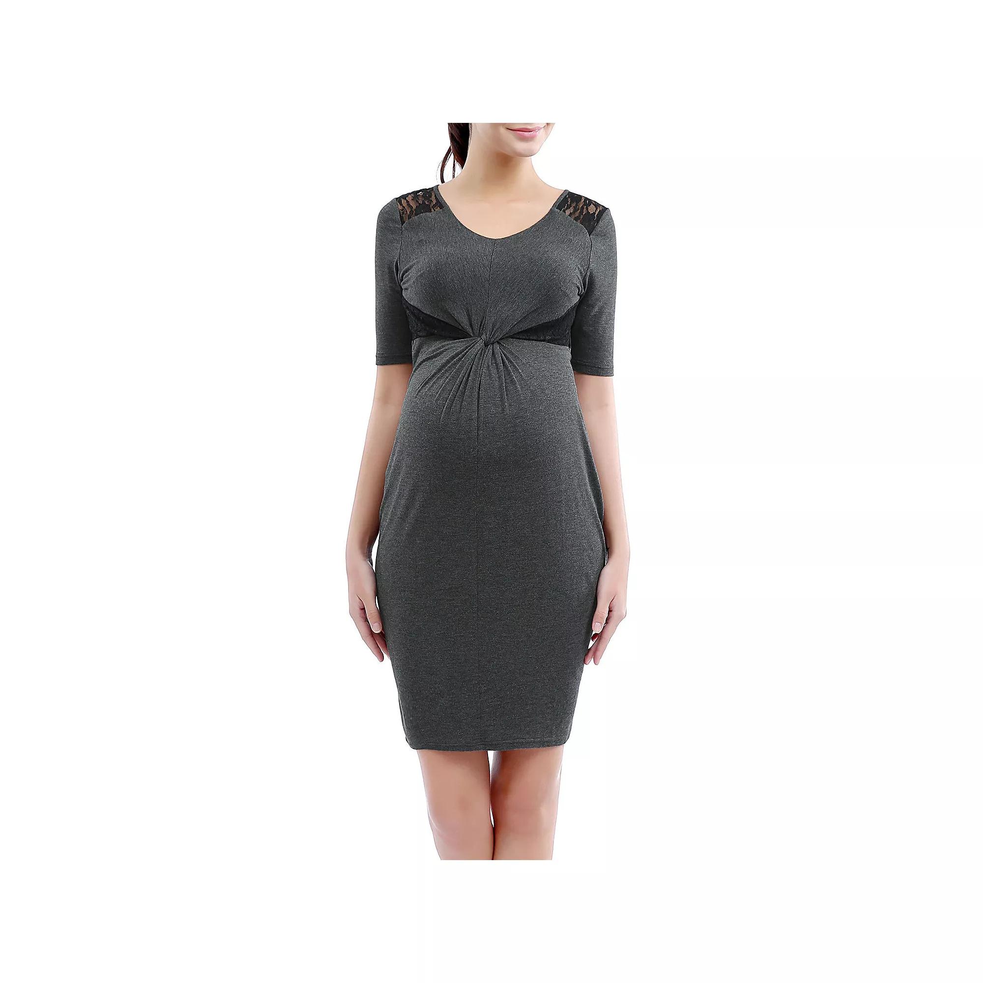 Maternity Pokkori Knot Front Lace Accent Dress, Women's,  Product Image