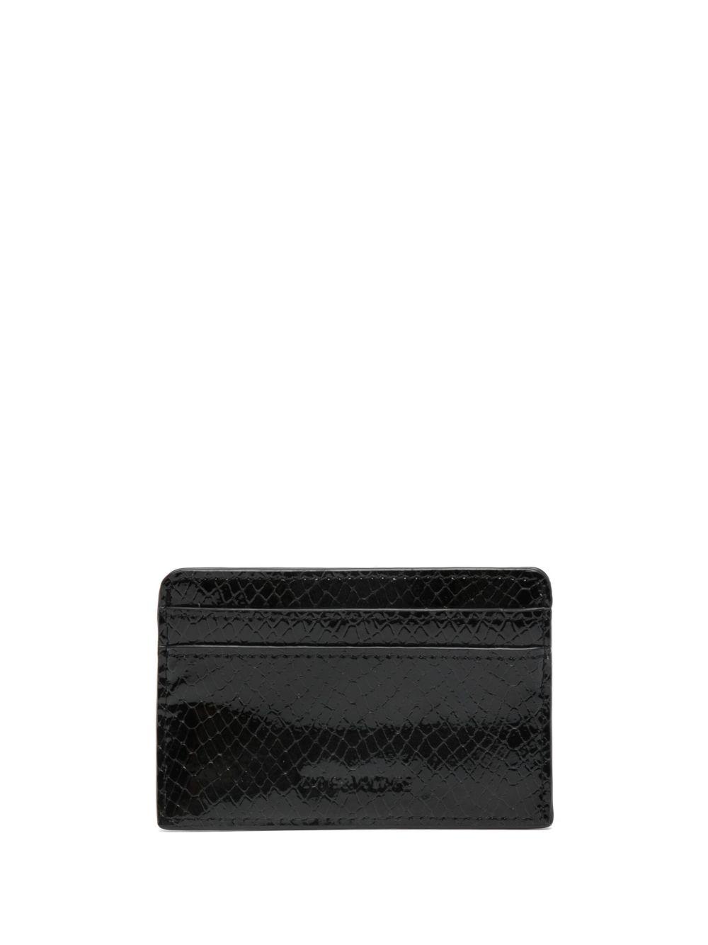logo-plaque embossed leather cardholder Product Image