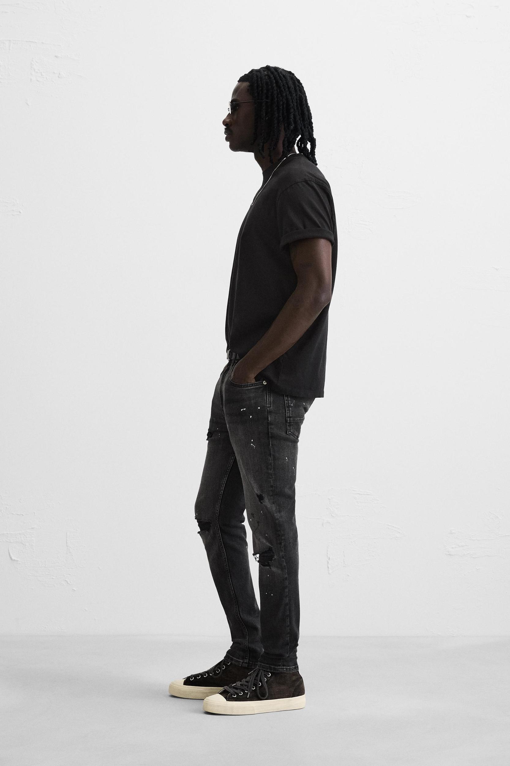 RIPPED SKINNY FIT JEANS Product Image