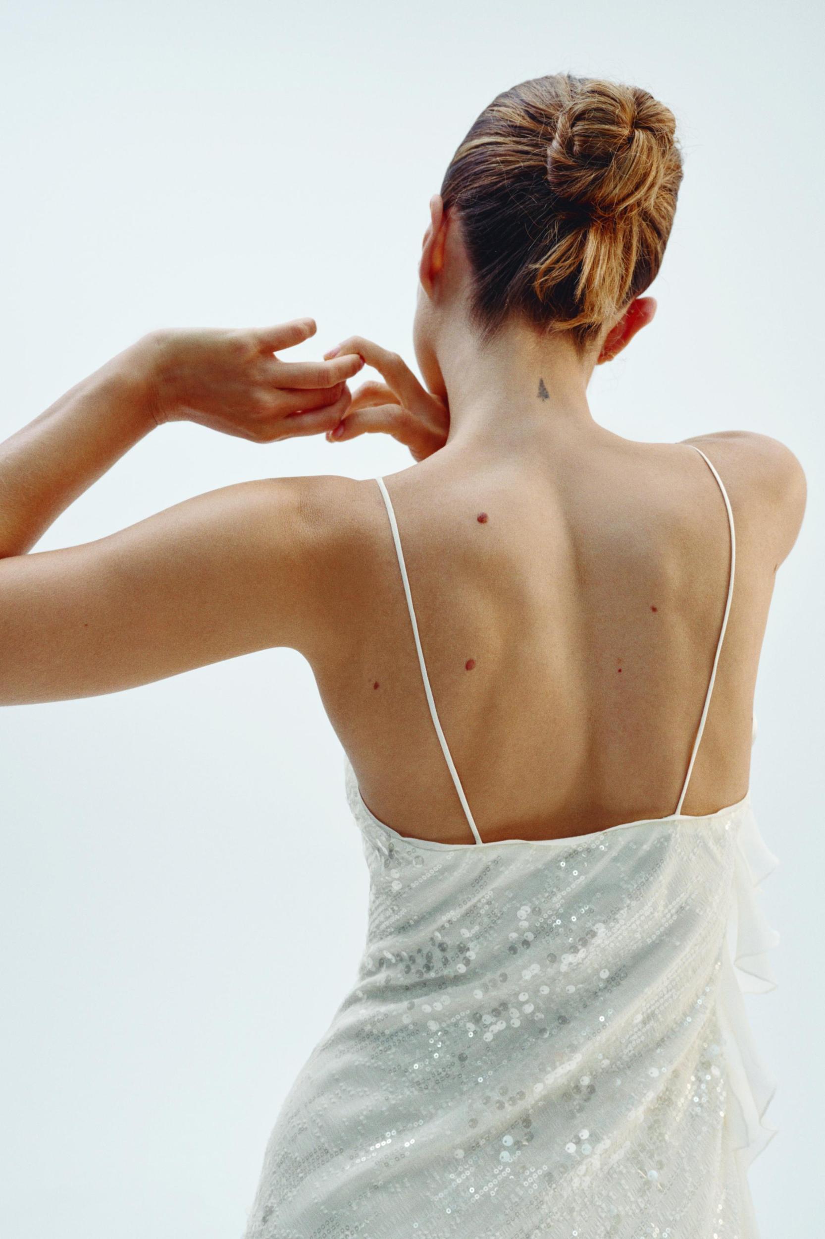 SEQUIN RUFFLE MINI DRESS Product Image