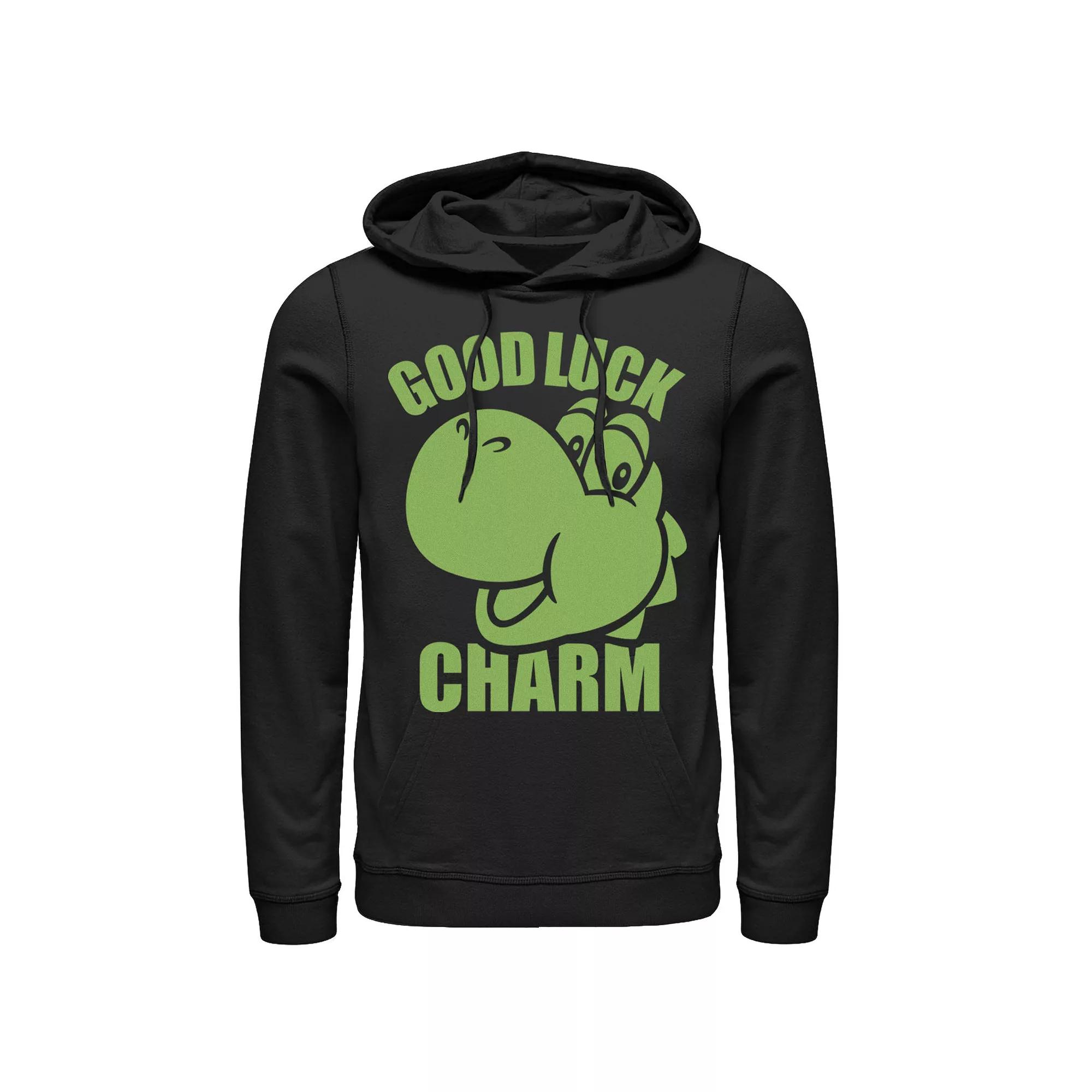 Men's Nintendo Super Mario Bros. St. Patrick's Day Yoshi "Good Luck Charm" Hoodie,  Product Image