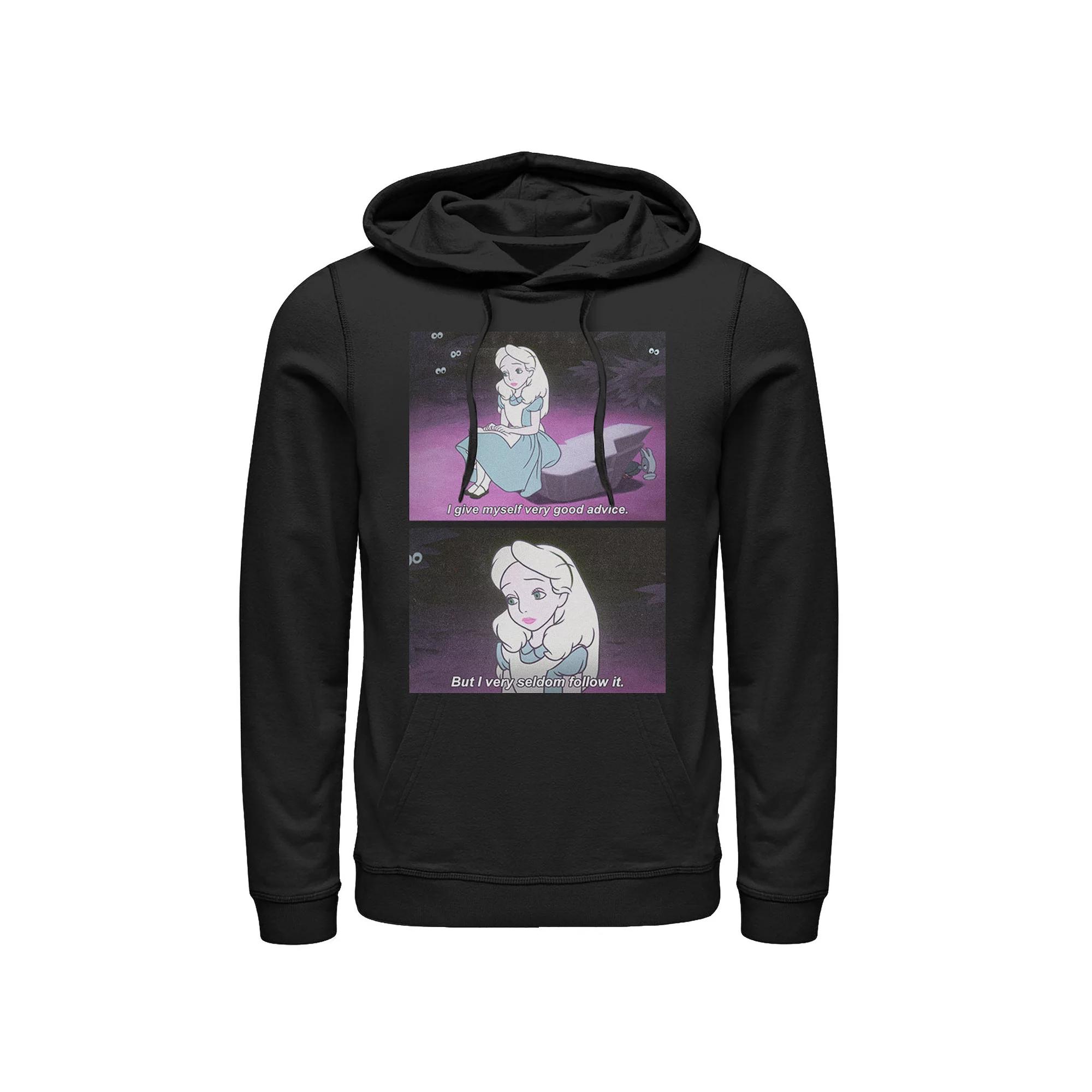 Disney's Alice In Wonderland I Give Good Advice Panels Men's Hoodie, Size: XXL, Black Product Image