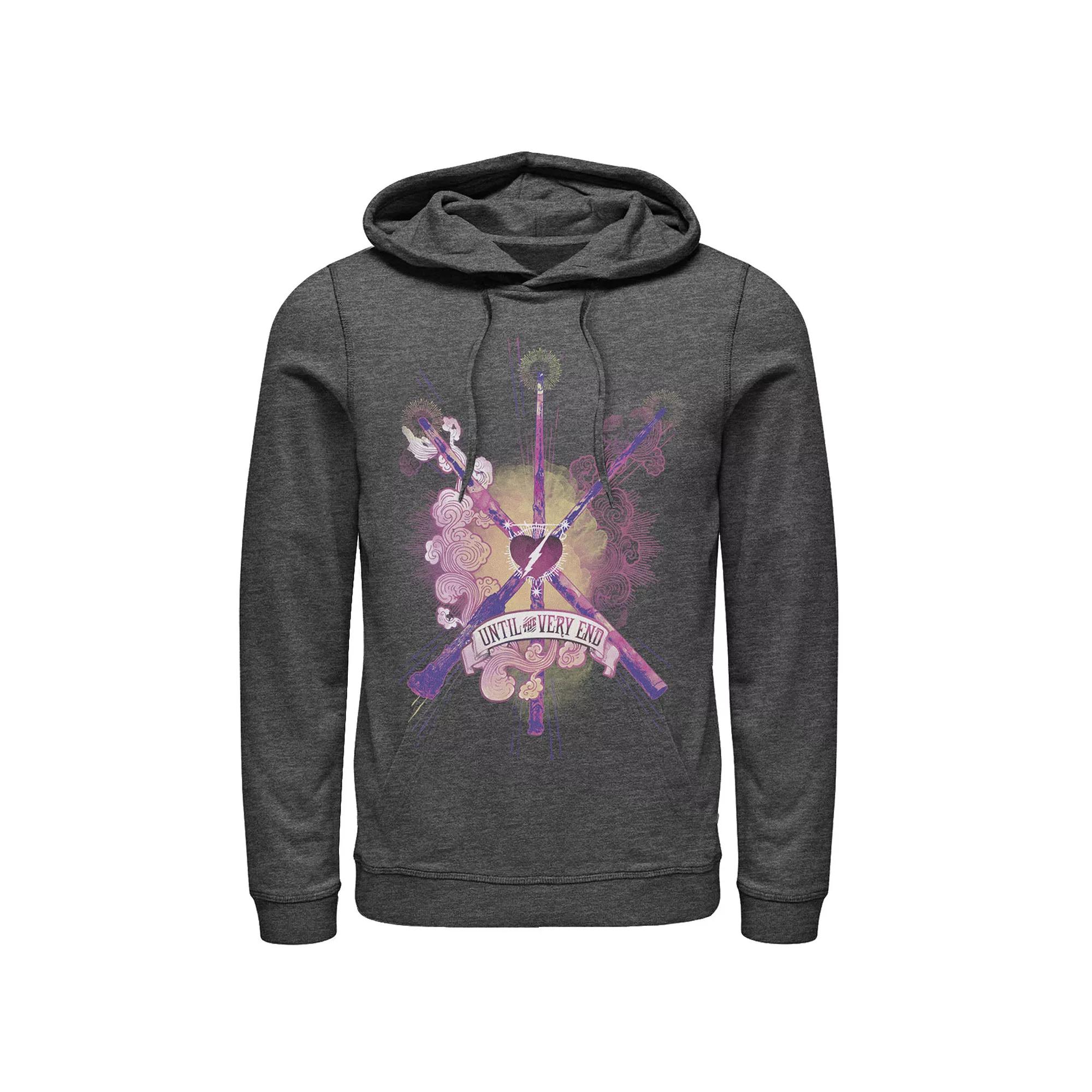 Men's Harry Potter Until The Very End Wands Hoodie, Size: Medium, Grey Heather Product Image