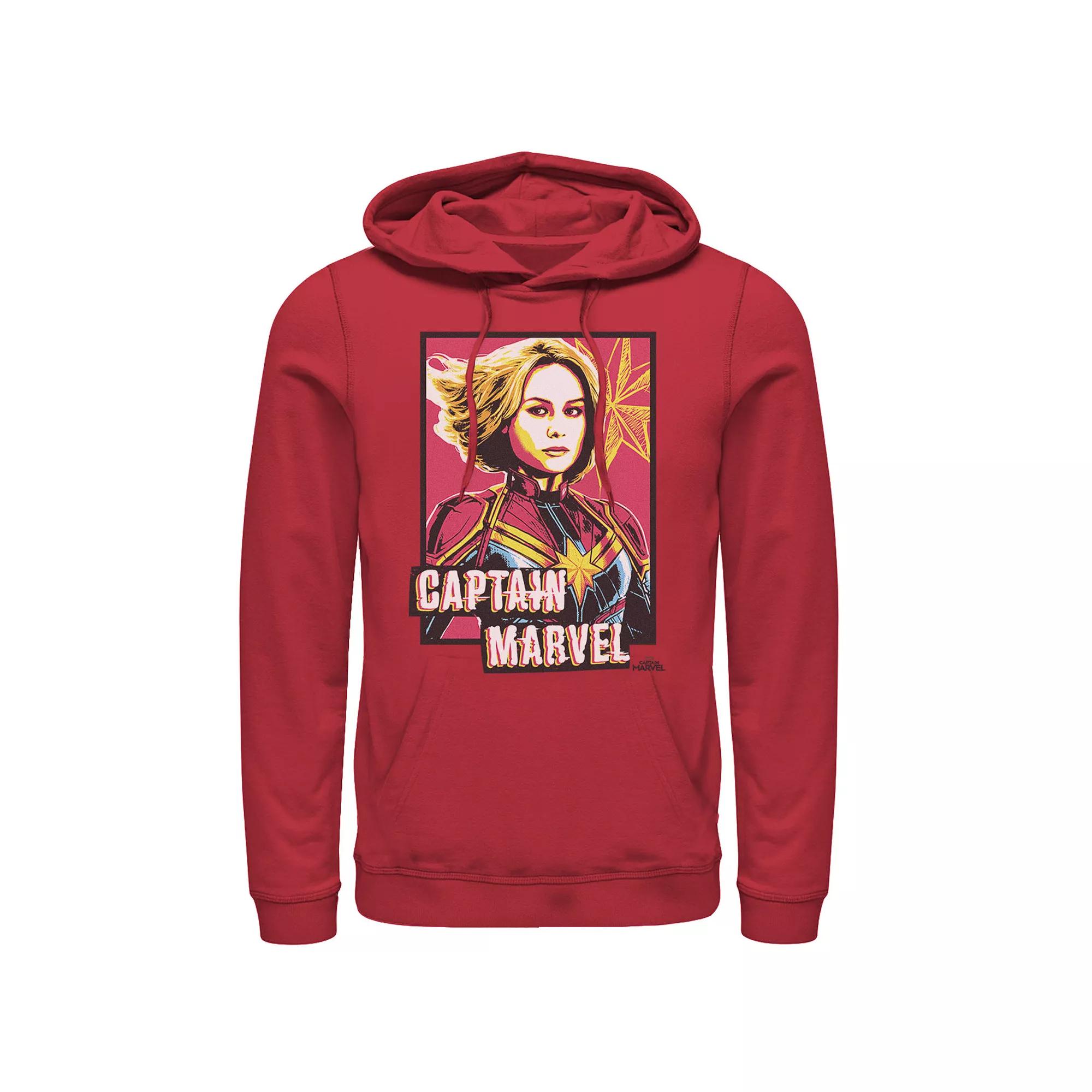 Mens Marvel Captain Marvel Saturated Portrait Poster Graphic Hoodie Product Image