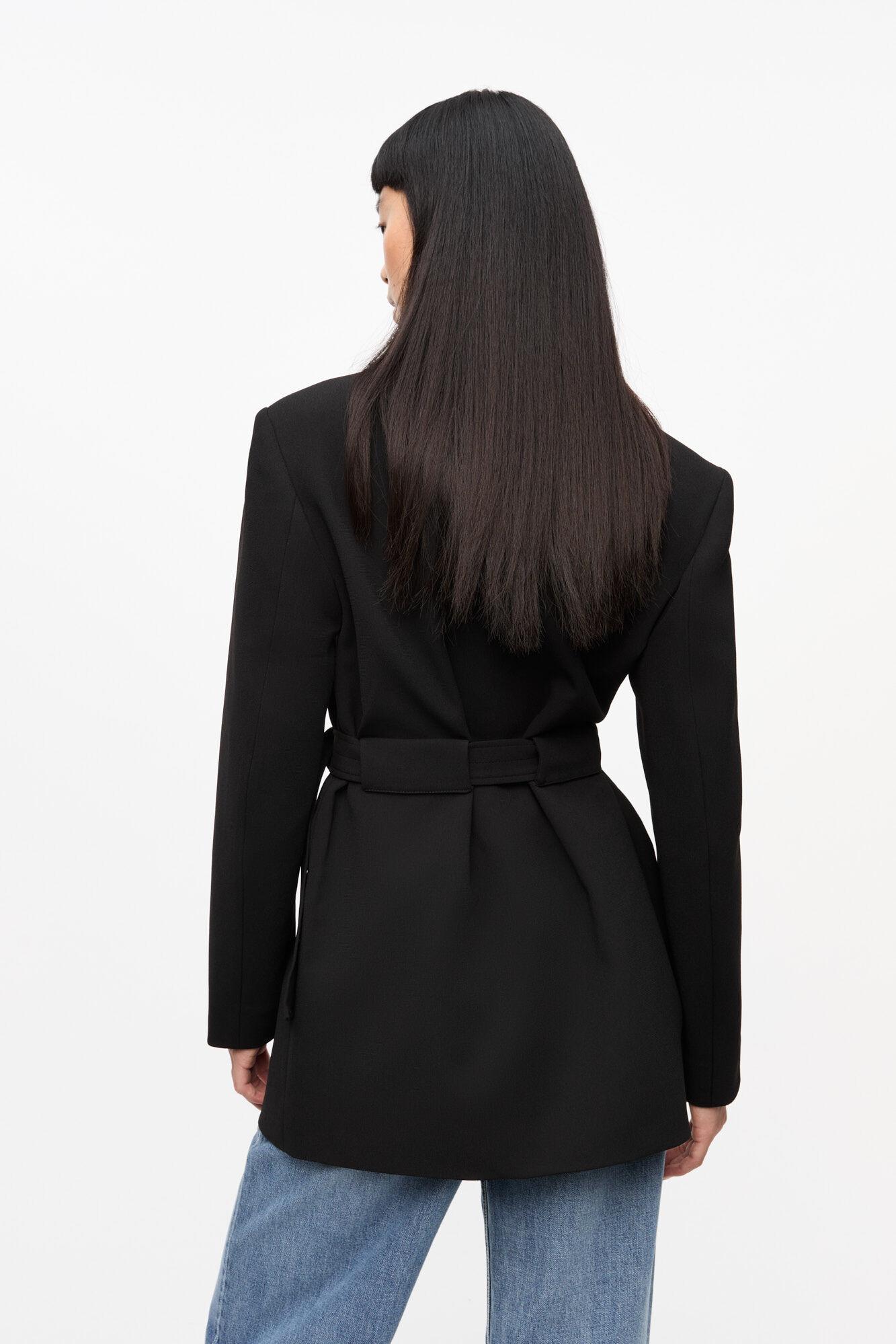 Black Bonded Crepe Blazer Product Image