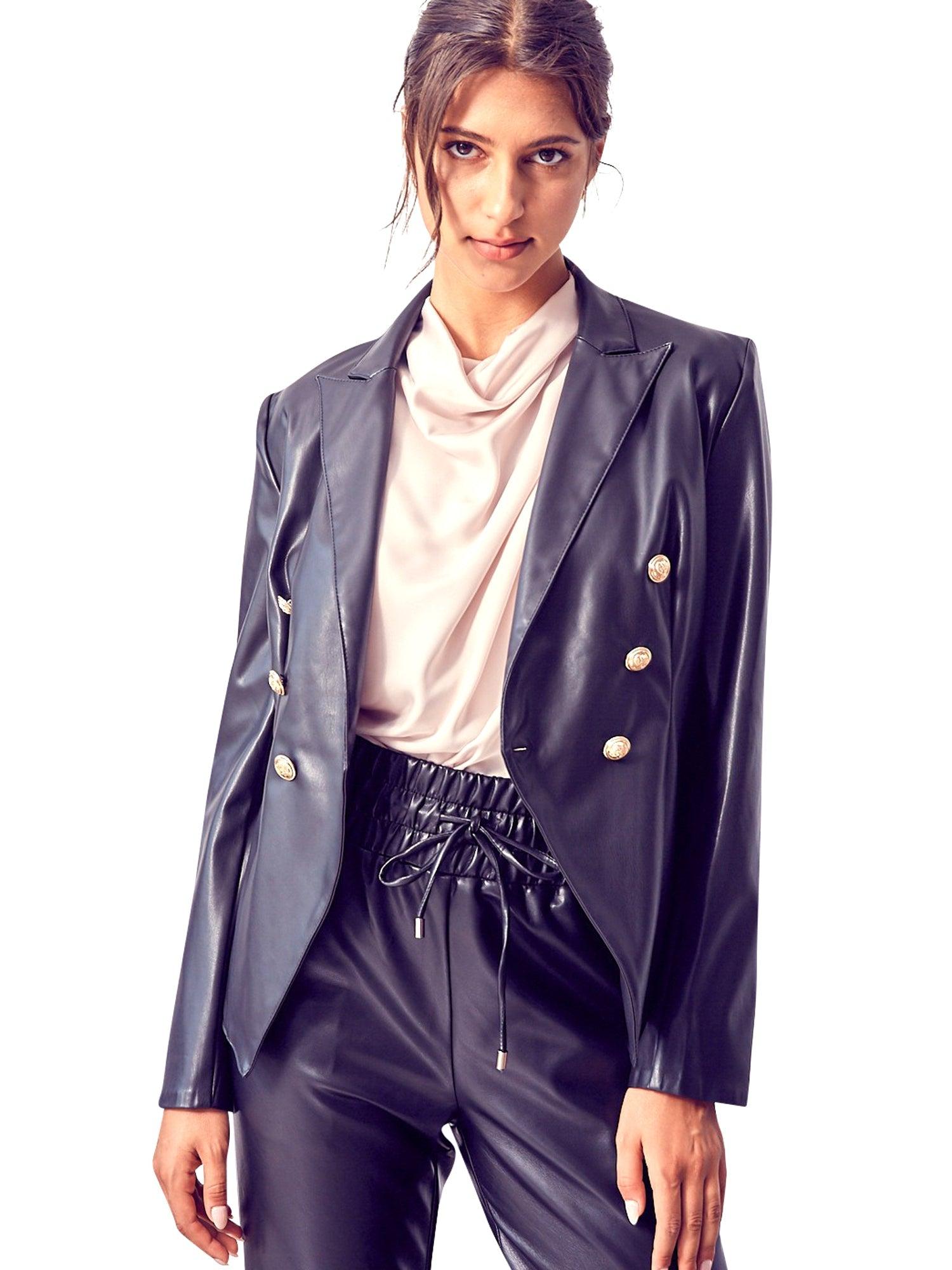 Do + Be Faux Leather Blazer Product Image