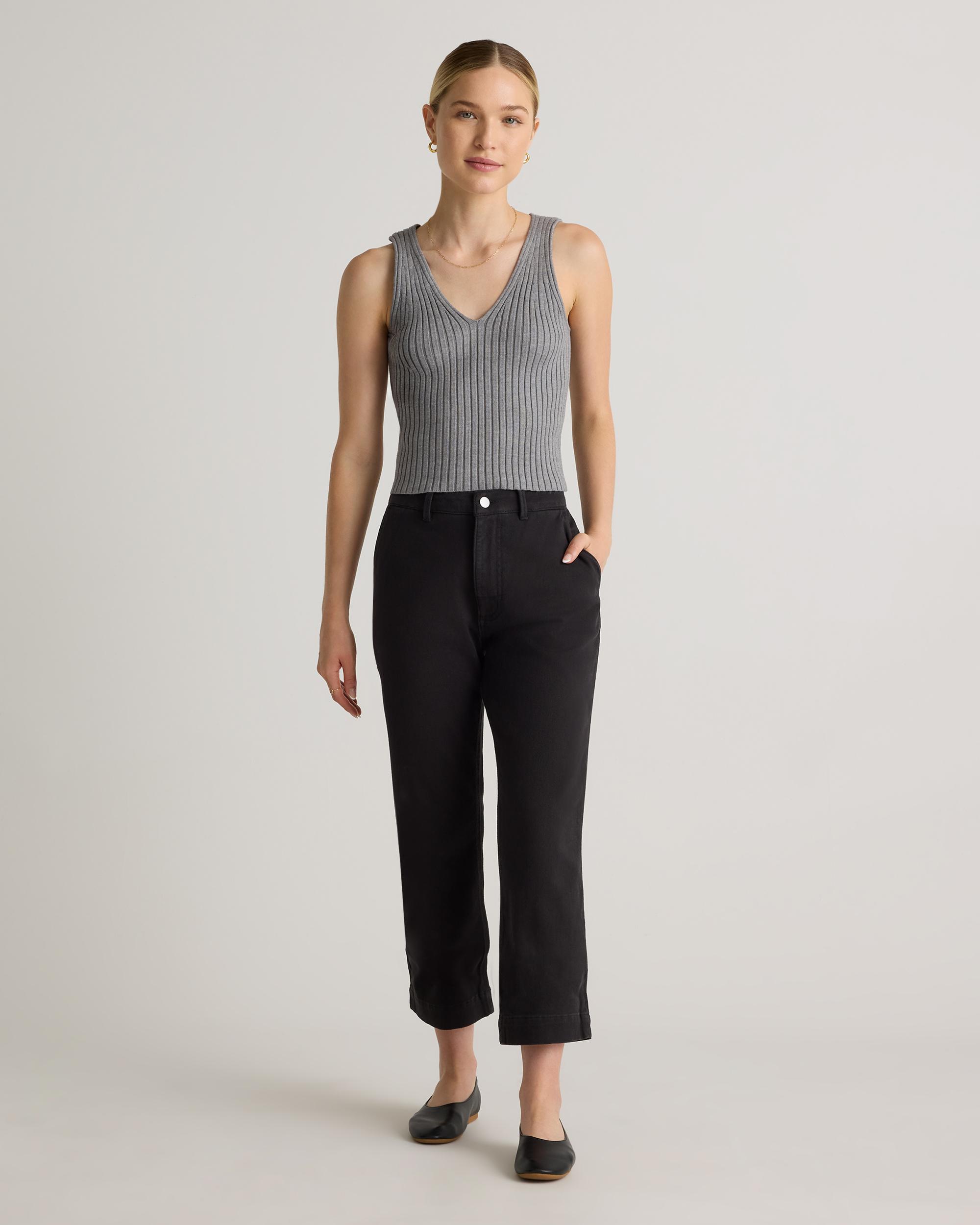 Quince | Women's Organic Stretch Cotton Twill Straight Leg Cropped Pants Organic Cotton Product Image